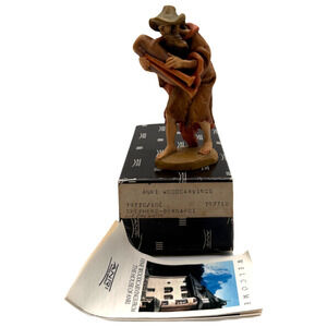 Anri Wood Carving Nativity Shepherd Bagpipes 4" Figurine + Box Bernardi Italy
